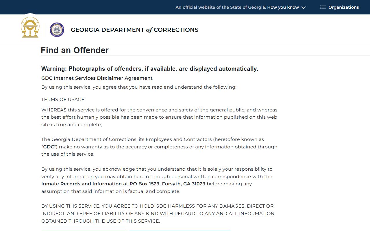 Gwinnett County booking photos GDC offender query page