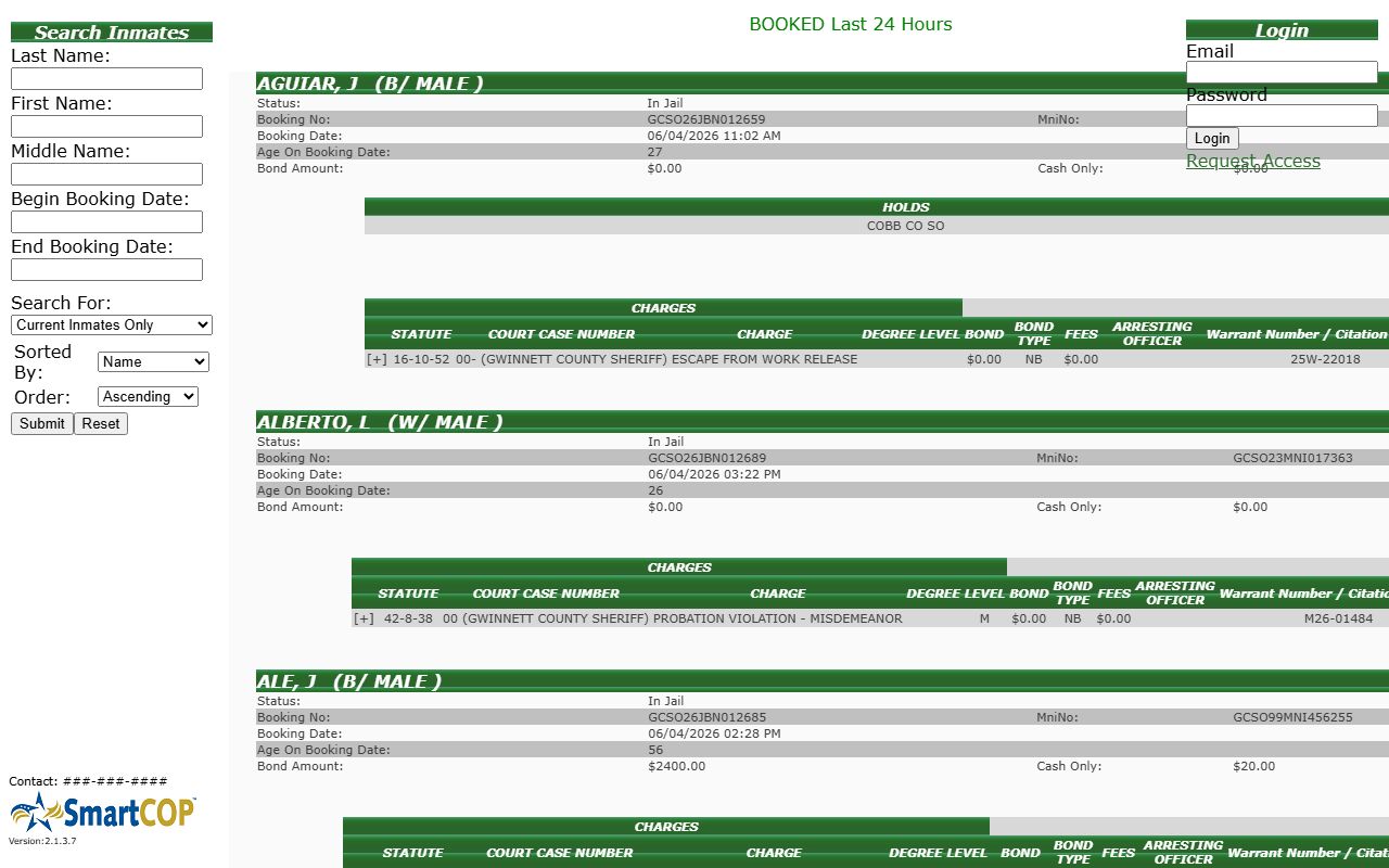 Gwinnett County inmate population JAIL View roster search